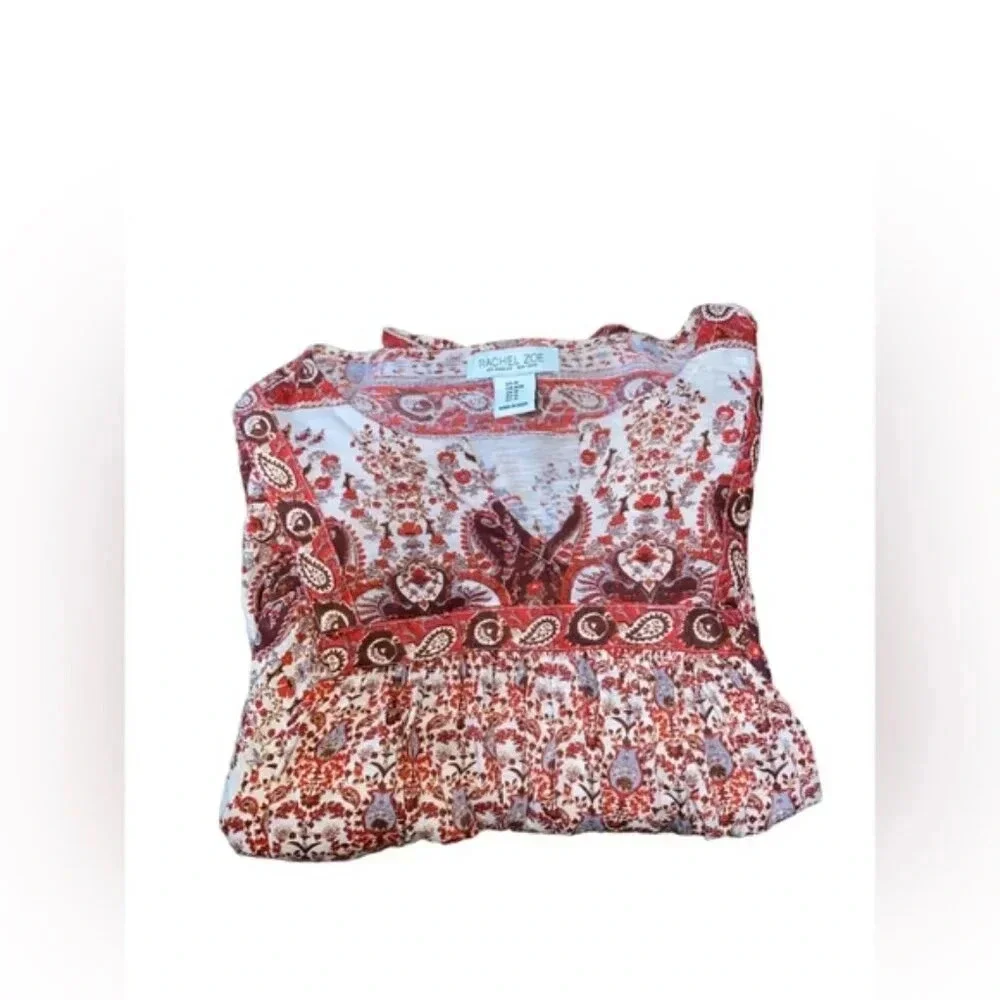 Rachel Zoe Floral Boho Long Sleeve Blouse Medium - Picture 4 of 7